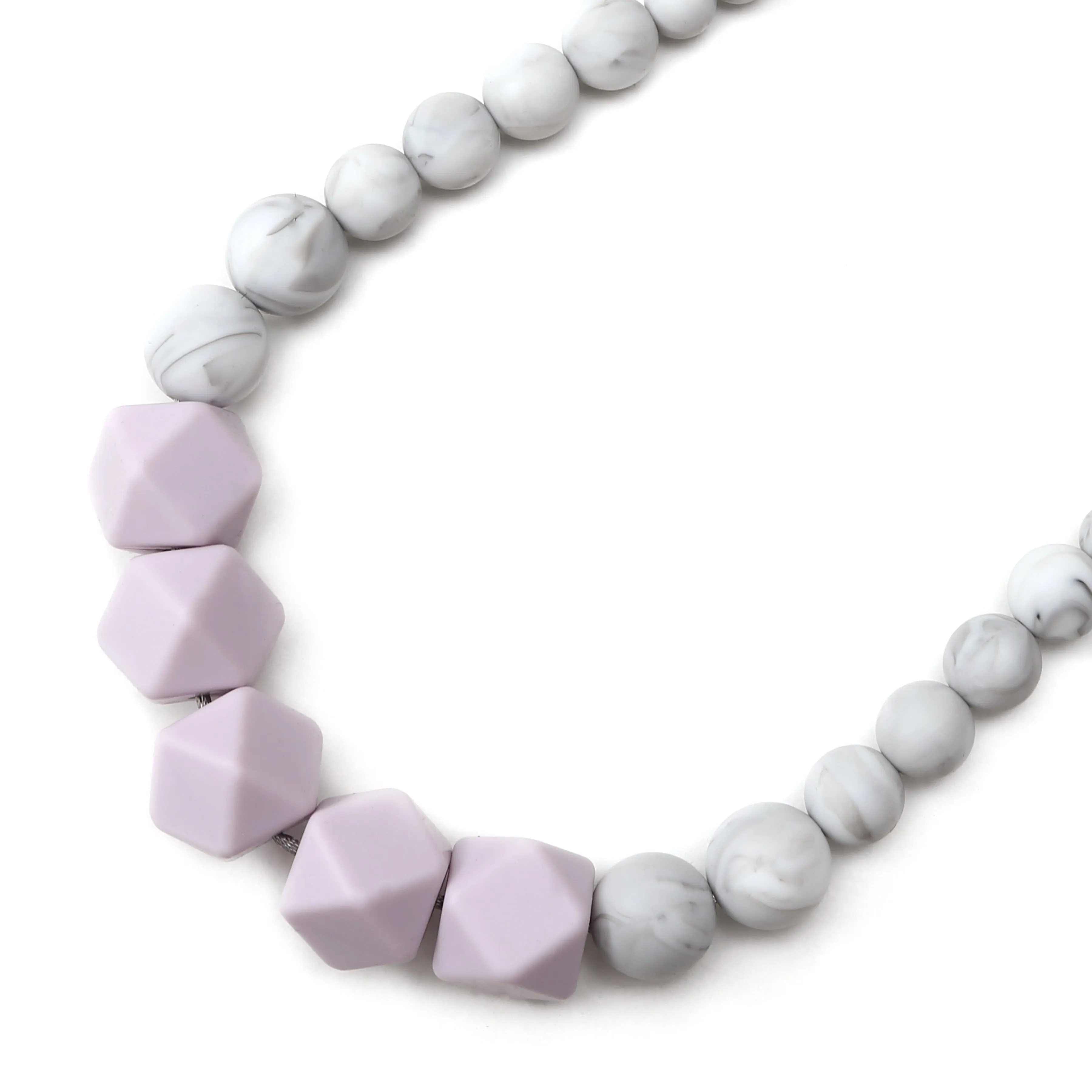 Madison Teething Necklace - Marble/Lilac