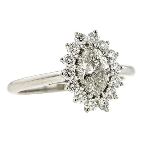 Marquise Diamond Engagement Ring, 0.85ct