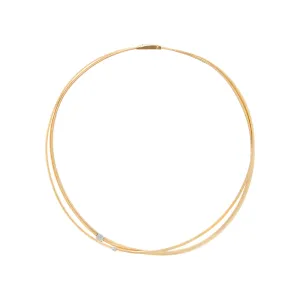 Masai 18K Yellow Gold 2 Strand Diamond Station Collar Necklace