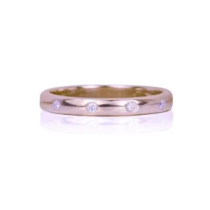 Max Straus 14K Rose Gold Diamond Flush Set Band