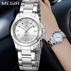 MEGIR Fashion Luxury Women's Watches Ladies Silver Gold Bracelet For Women Steel Quartz Wrist Watch Women relogio feminino saat