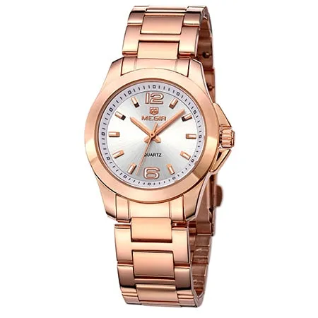 MEGIR Fashion Luxury Women's Watches Ladies Silver Gold Bracelet For Women Steel Quartz Wrist Watch Women relogio feminino saat