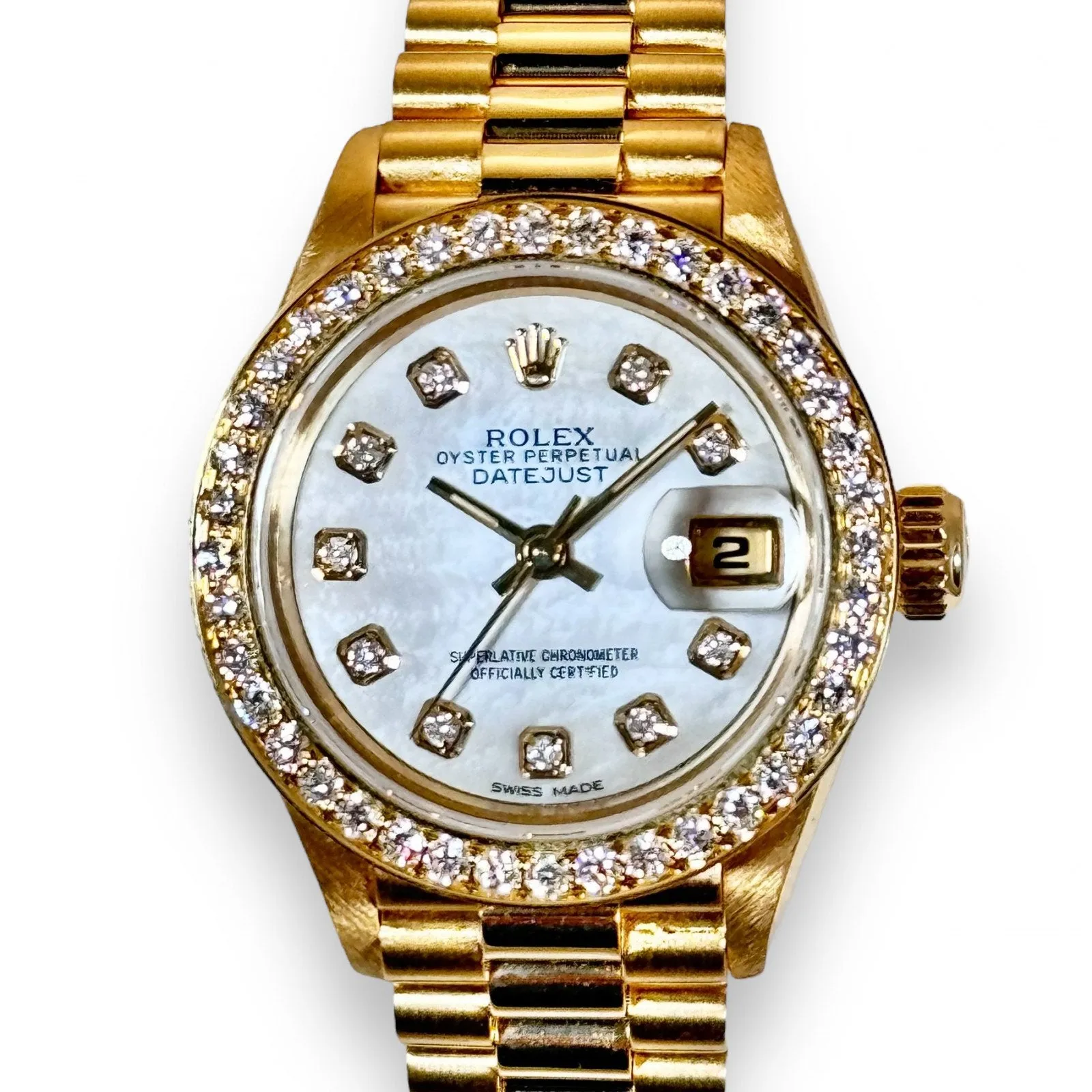 Men's 36mm 18K 3.00CT Diamond  Oyster-Perpetual-Band -Watch