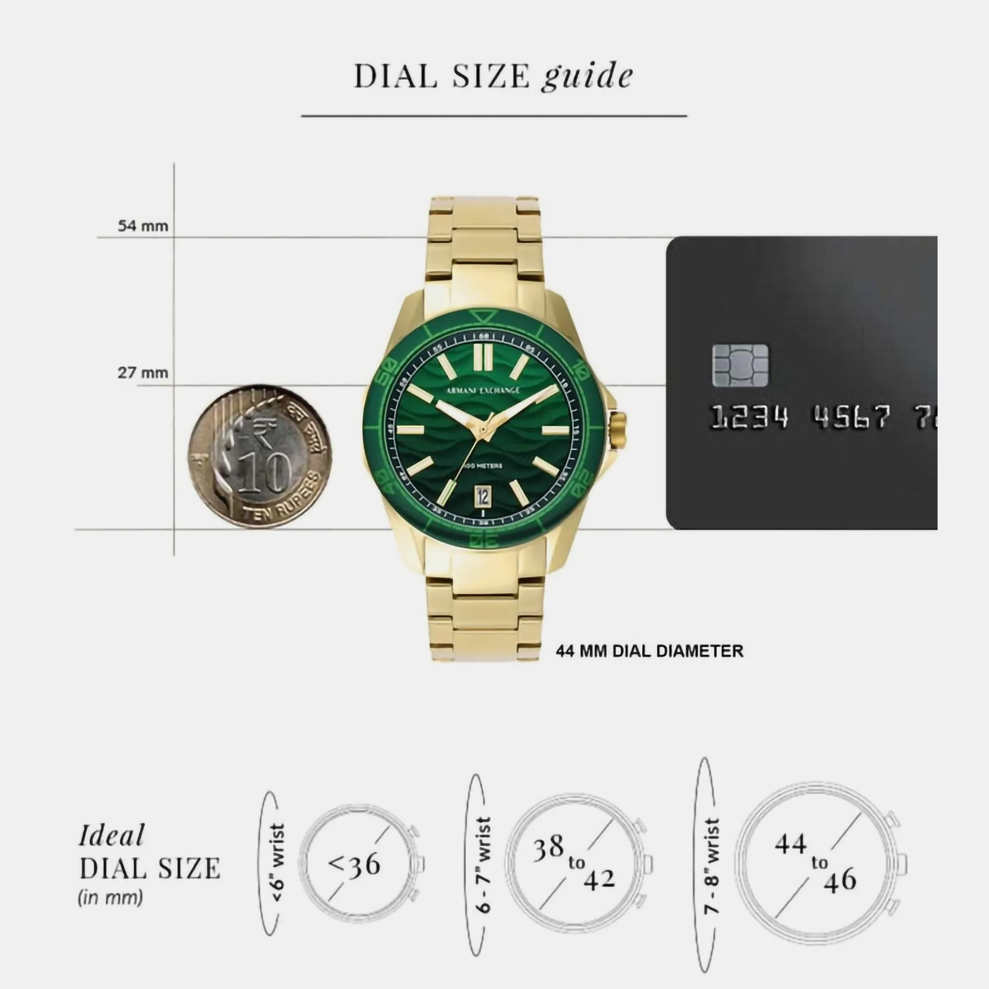 Men's Green Analog Stainless Steel Watch AX1951