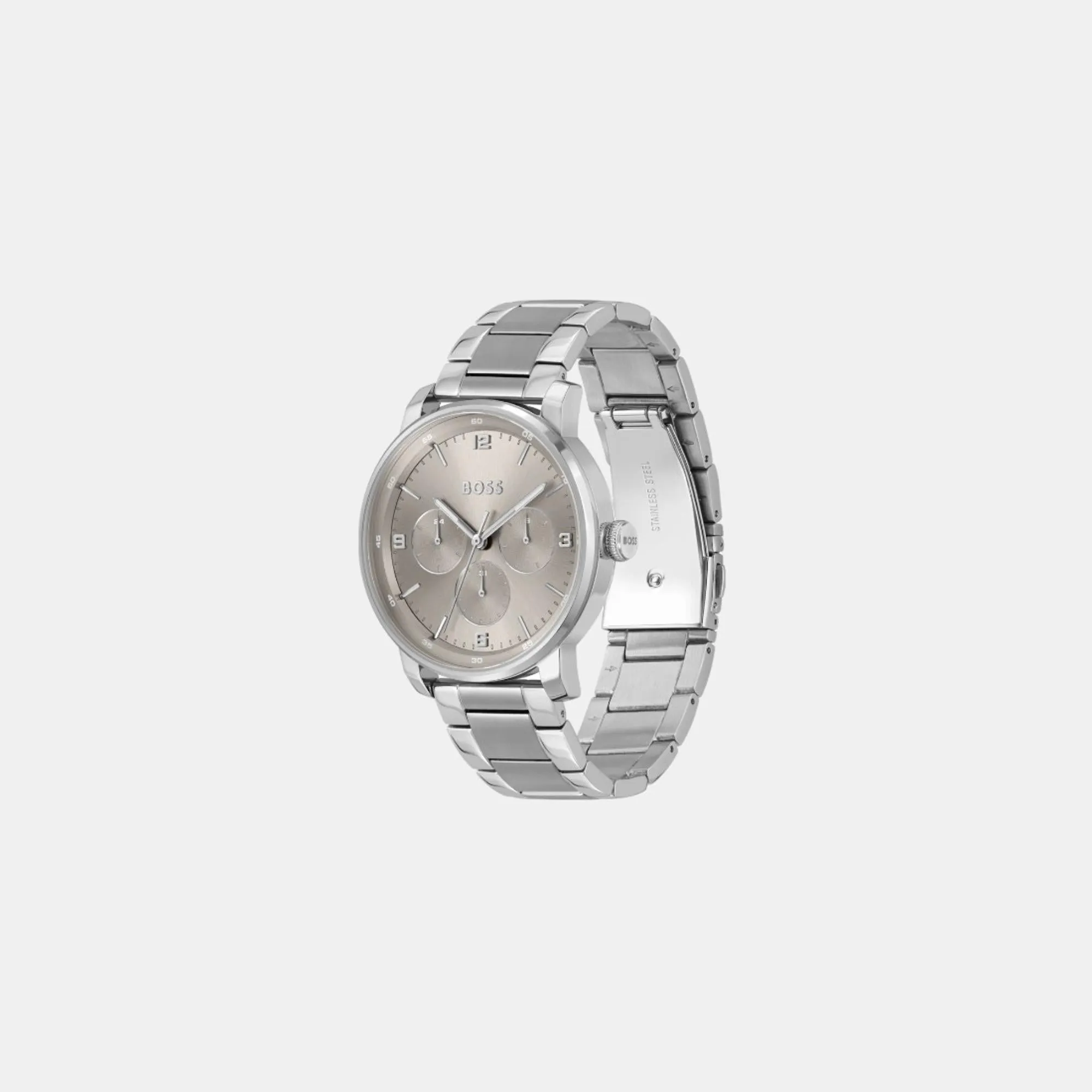 Men's Quartz Multi-Function Warm Grey Dial Stainless Steel Watch 1514127