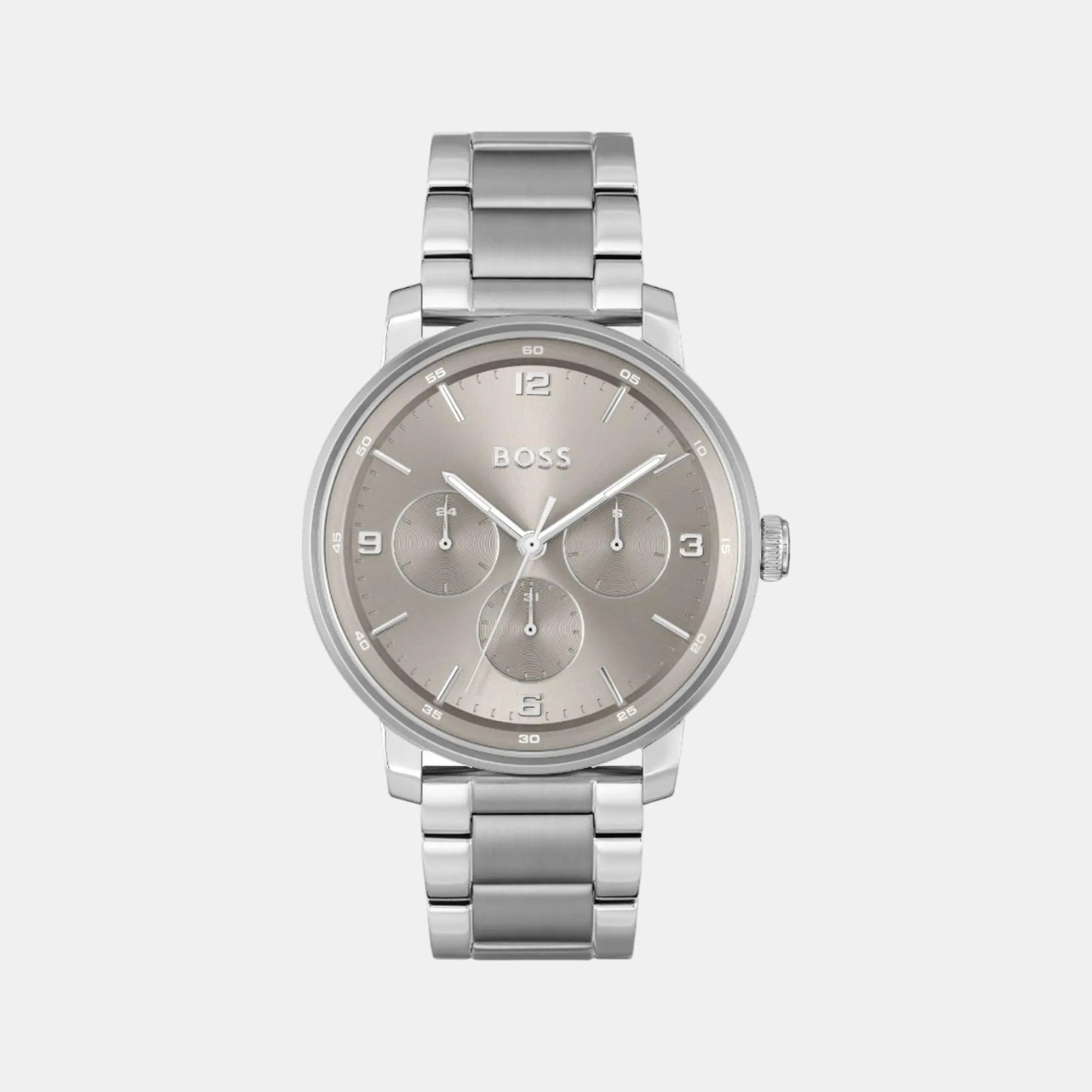 Men's Quartz Multi-Function Warm Grey Dial Stainless Steel Watch 1514127