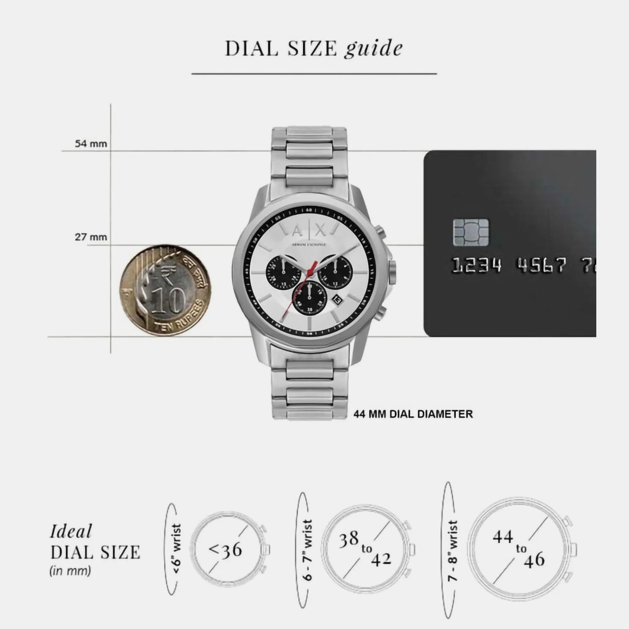 Men's Silver Chronograph Stainless Steel Watch AX1742