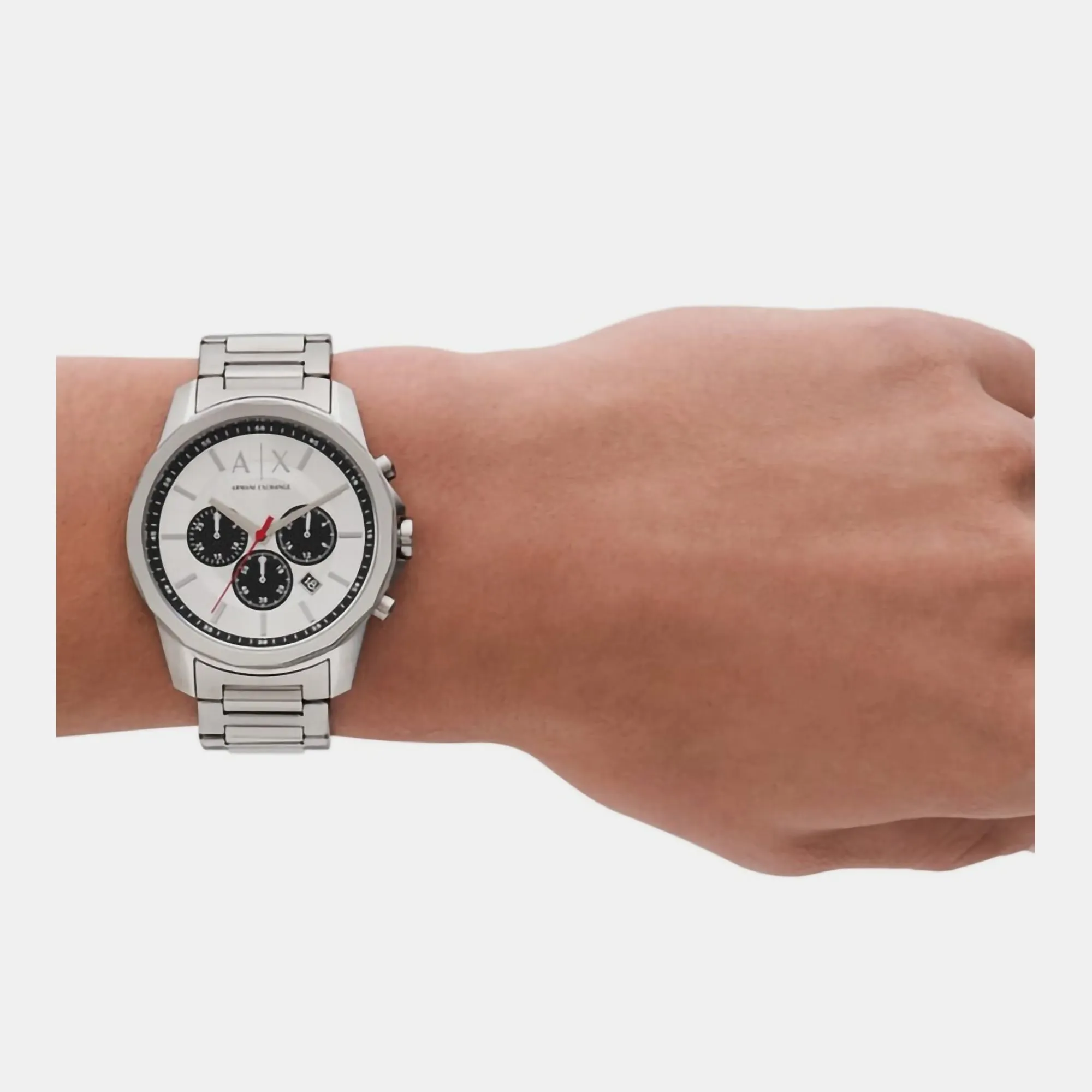 Men's Silver Chronograph Stainless Steel Watch AX1742