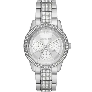 Michael Kors Tibby Ladies Silver Dial Stainless Steel Chronograph Watch