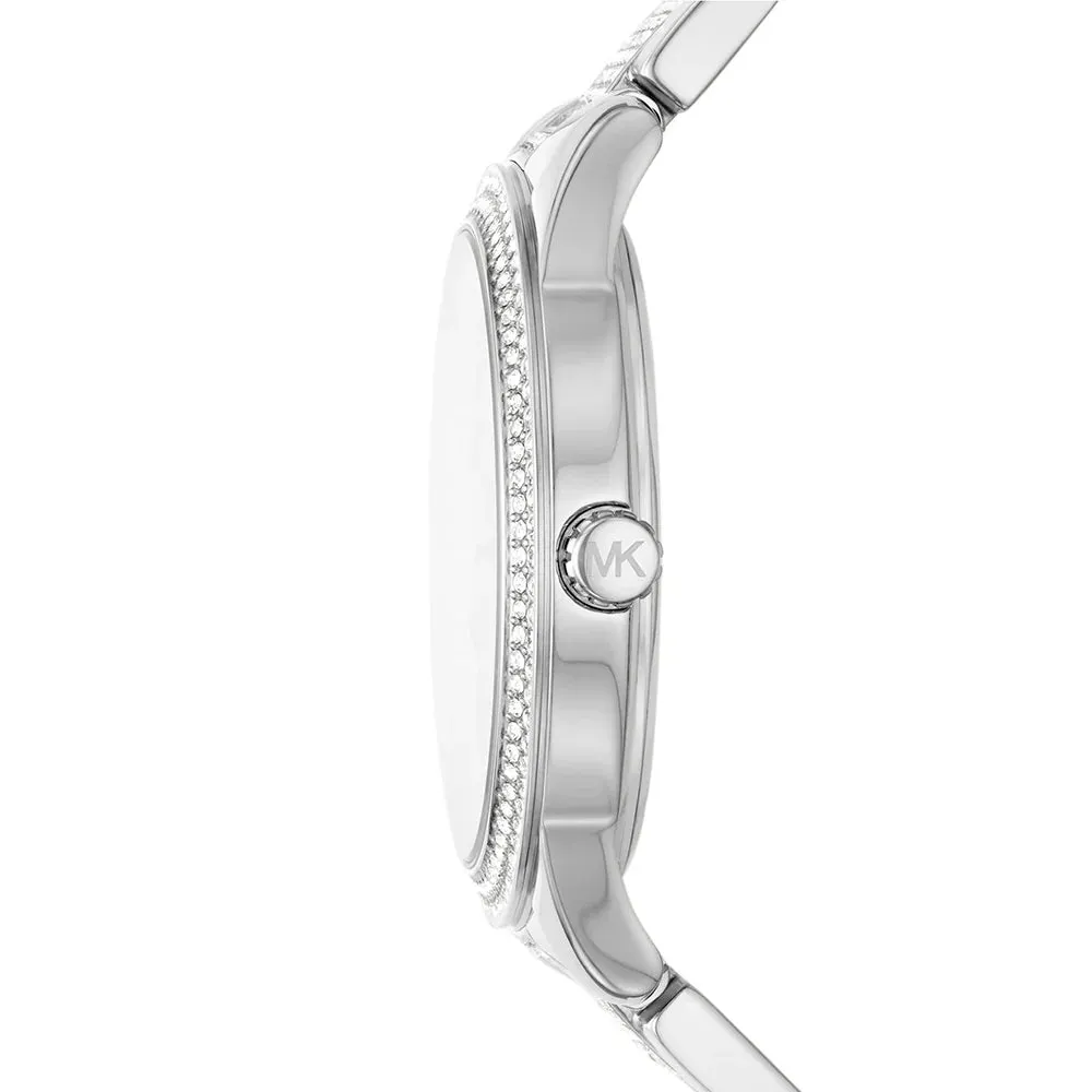 Michael Kors Tibby Ladies Silver Dial Stainless Steel Chronograph Watch