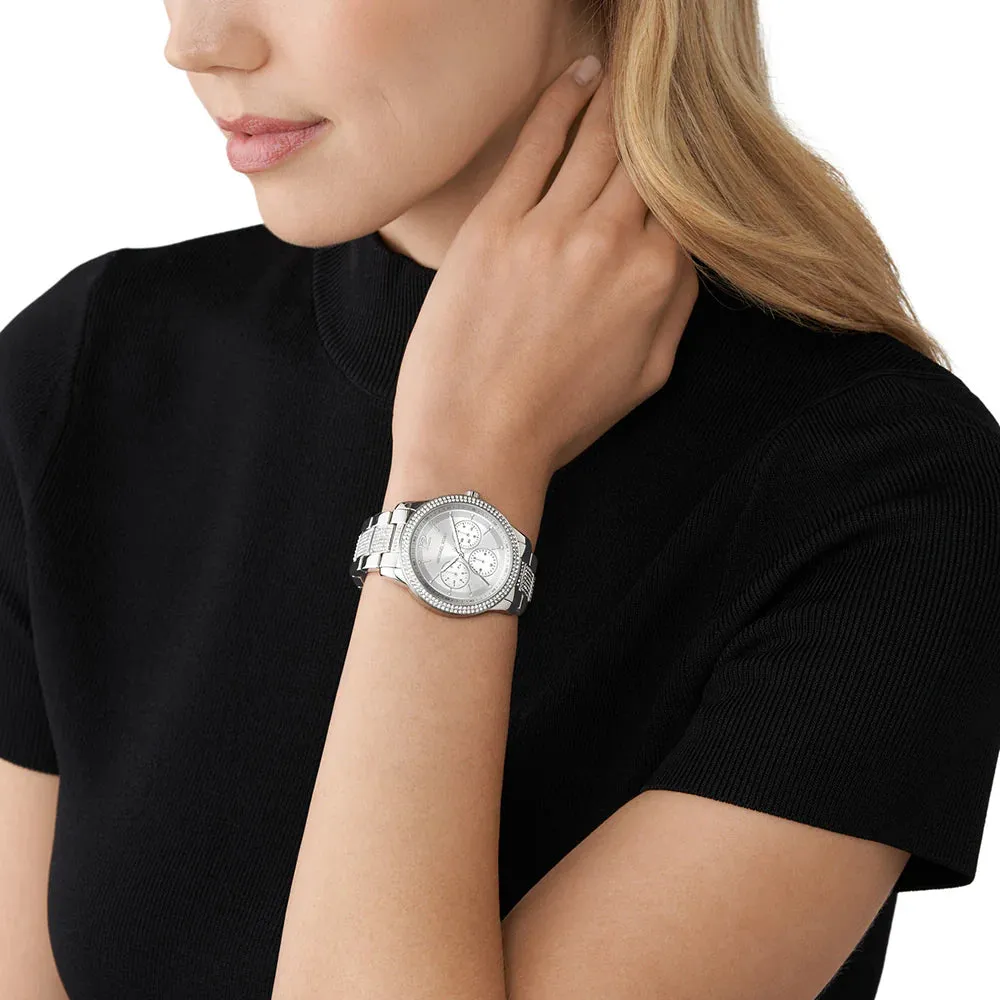 Michael Kors Tibby Ladies Silver Dial Stainless Steel Chronograph Watch