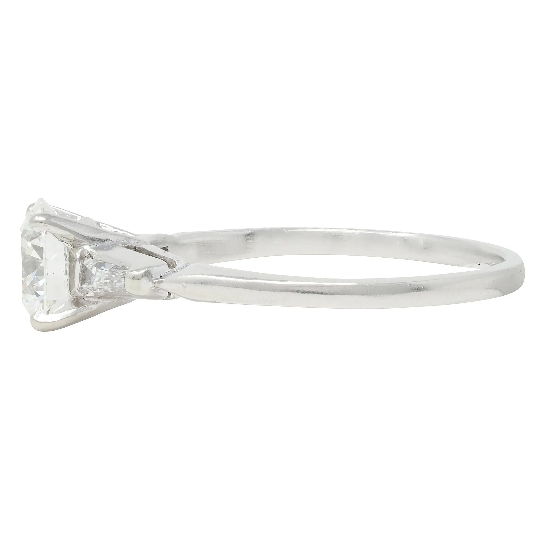 Mid-Century 1.20 CTW Transitional Cut Diamond Platinum Engagement Ring