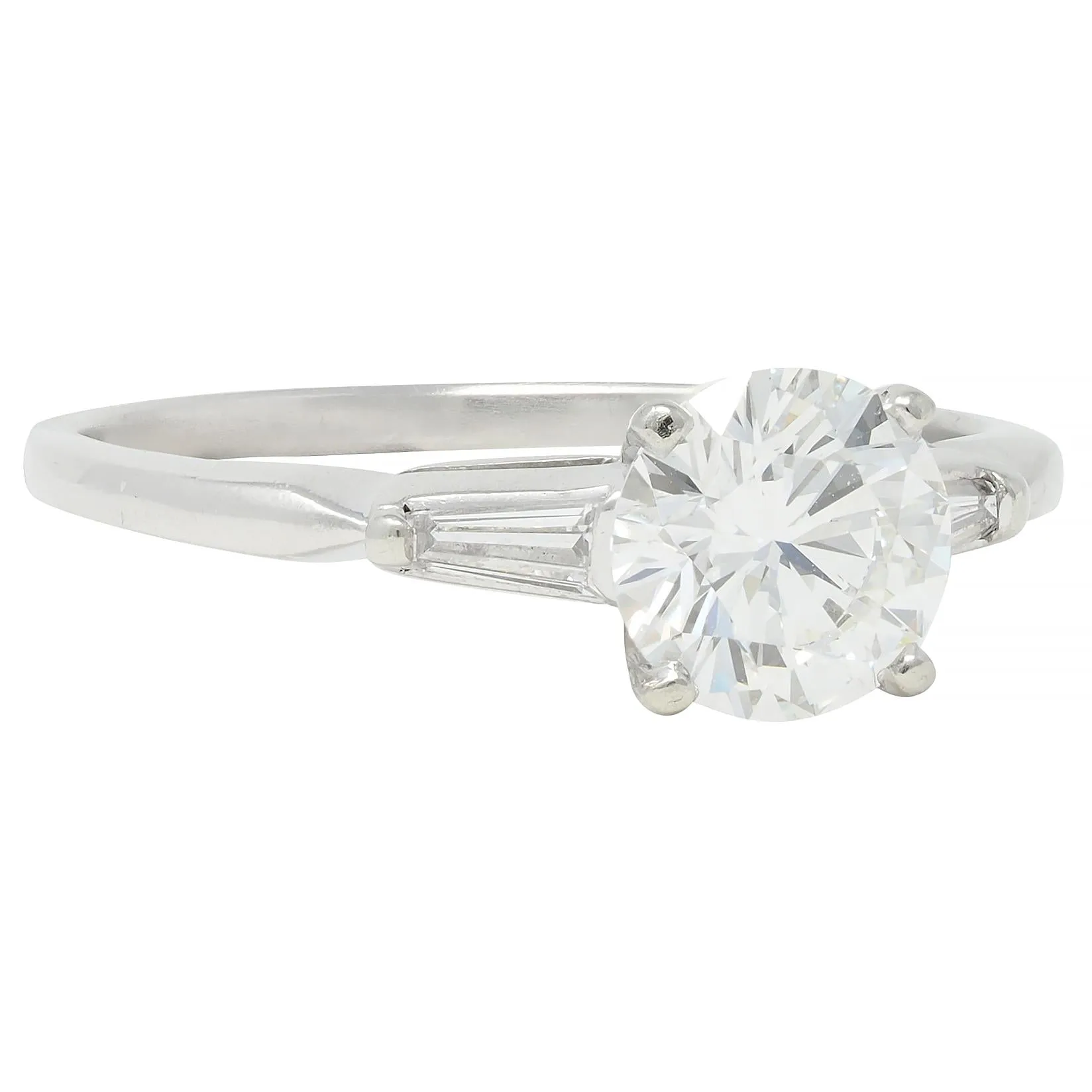 Mid-Century 1.20 CTW Transitional Cut Diamond Platinum Engagement Ring