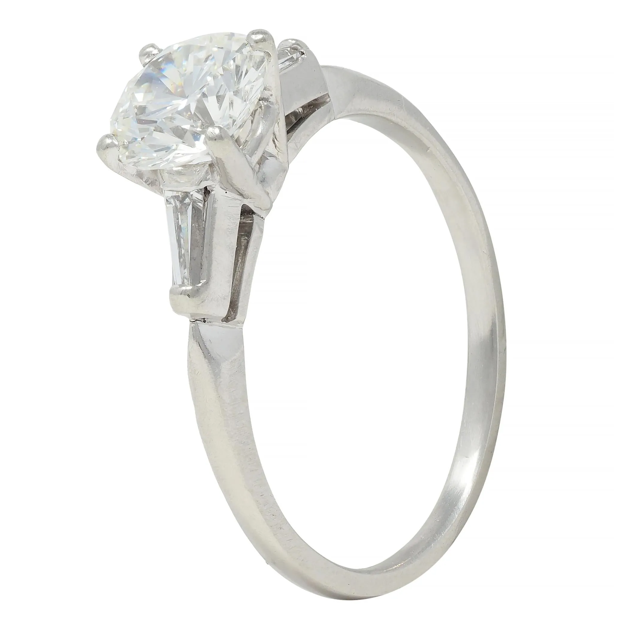 Mid-Century 1.20 CTW Transitional Cut Diamond Platinum Engagement Ring