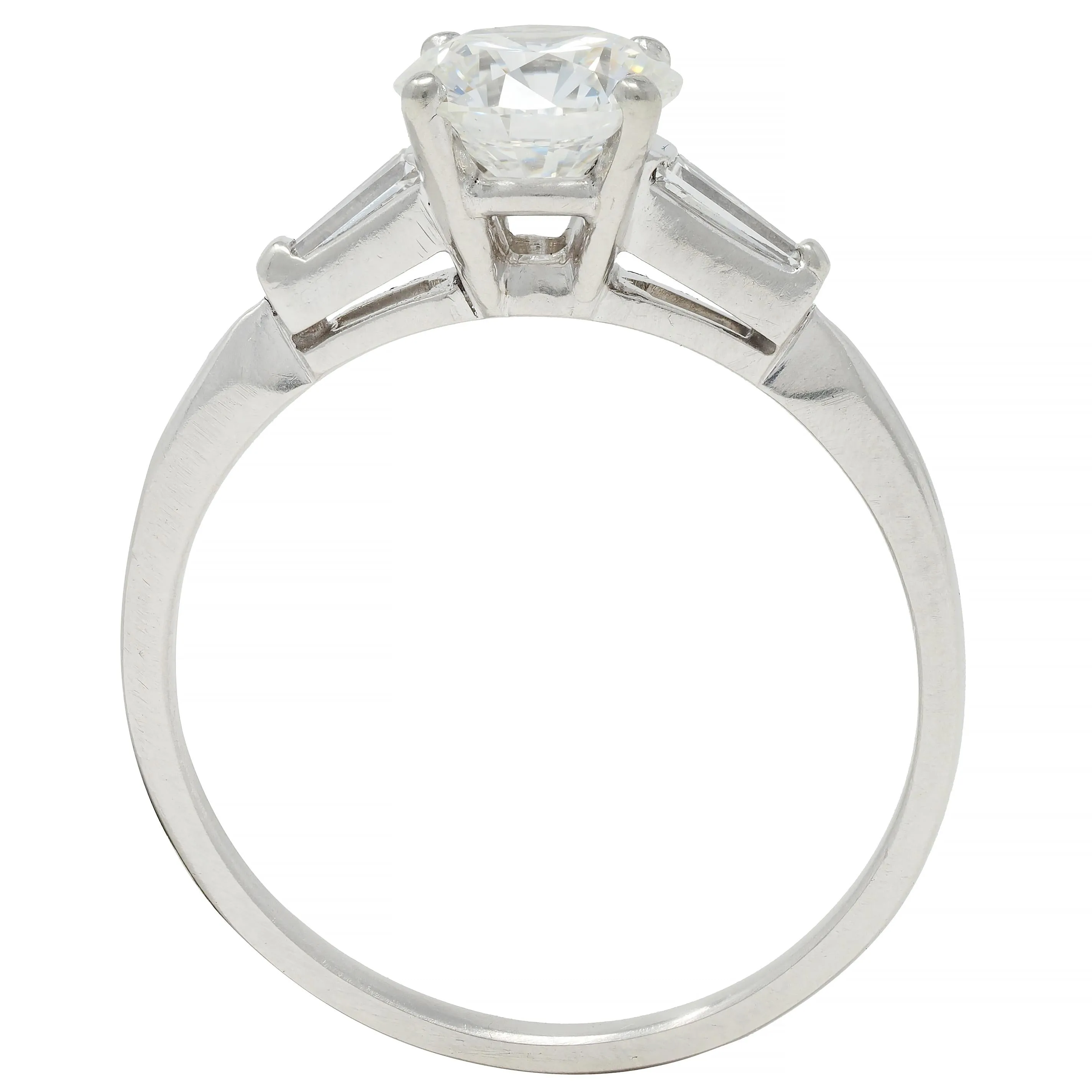 Mid-Century 1.20 CTW Transitional Cut Diamond Platinum Engagement Ring