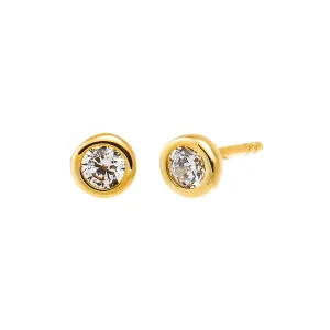 Mini CZ Bezel Stud Earring