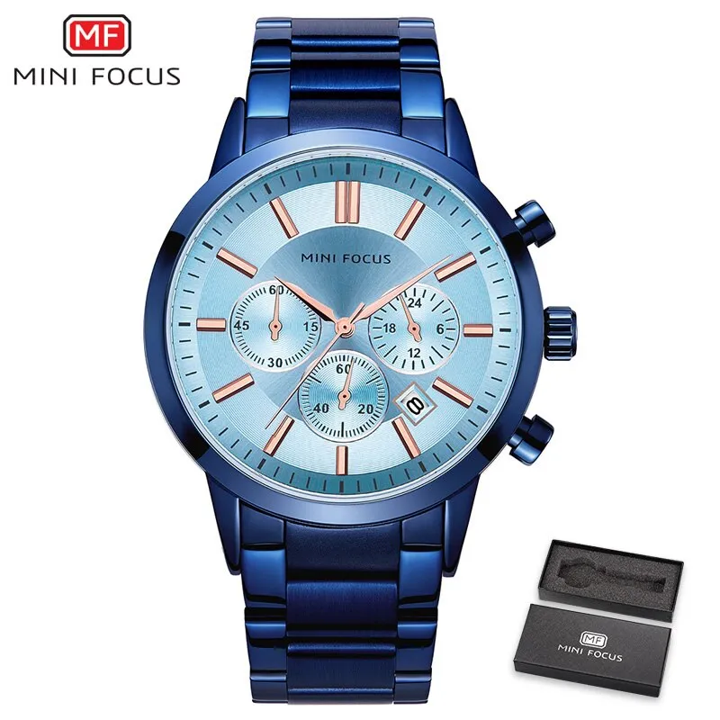 MINI FOCUS Watches Top Brand Luxury Men&#39;s Military Sports Watch Men Casual Chronograph Quartz Wristwatch Relogio Masculino