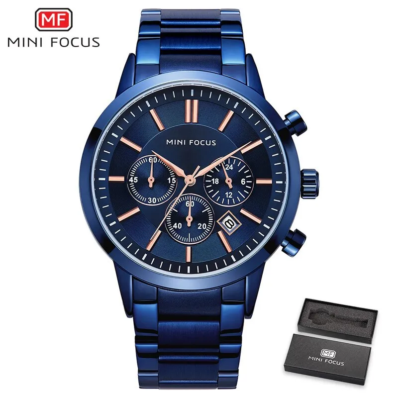 MINI FOCUS Watches Top Brand Luxury Men&#39;s Military Sports Watch Men Casual Chronograph Quartz Wristwatch Relogio Masculino