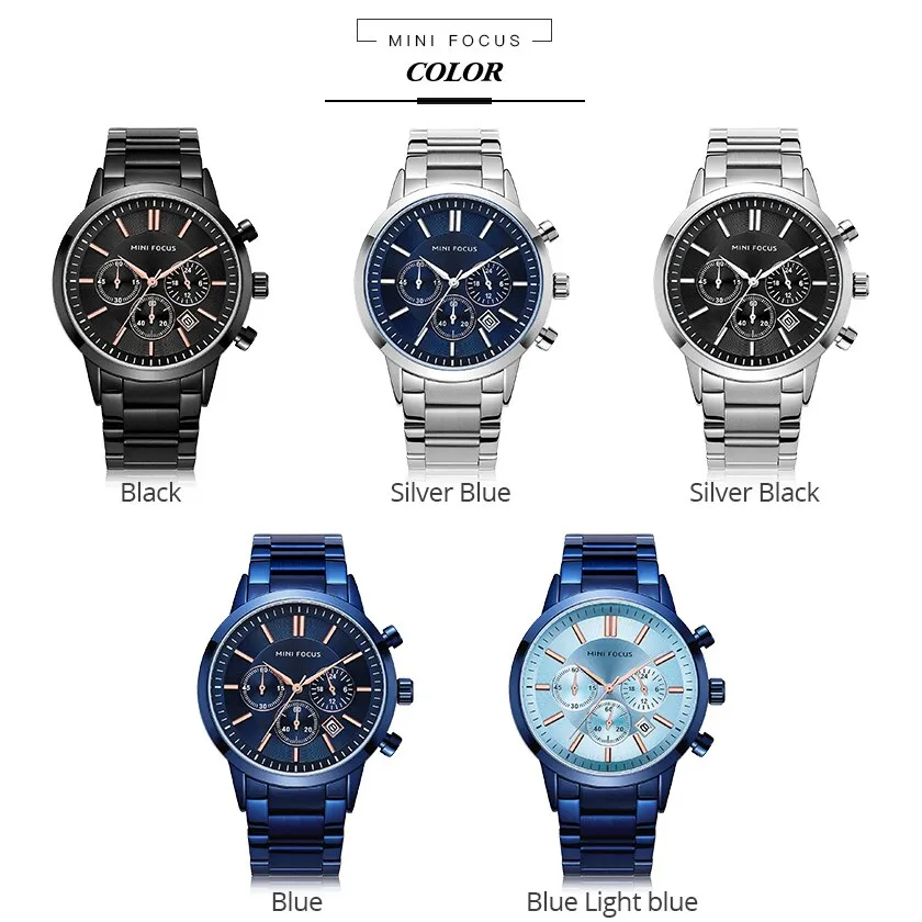MINI FOCUS Watches Top Brand Luxury Men&#39;s Military Sports Watch Men Casual Chronograph Quartz Wristwatch Relogio Masculino
