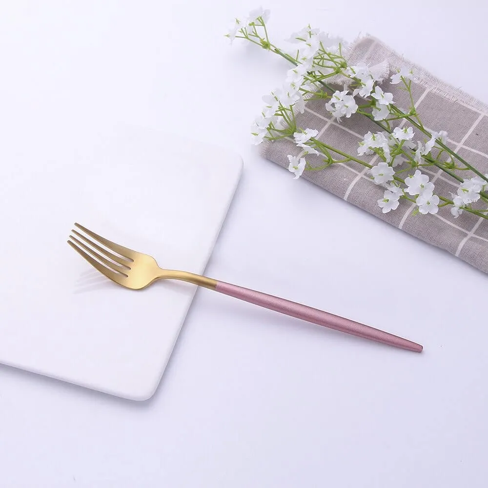 Minimalist Rose Gold Flatware Set