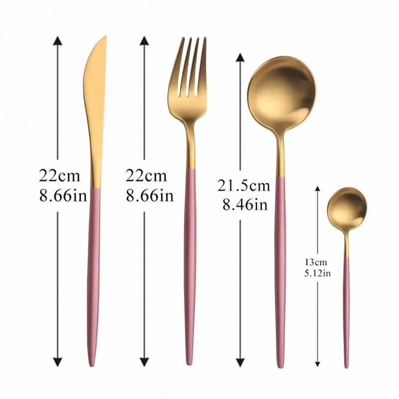 Minimalist Rose Gold Flatware Set
