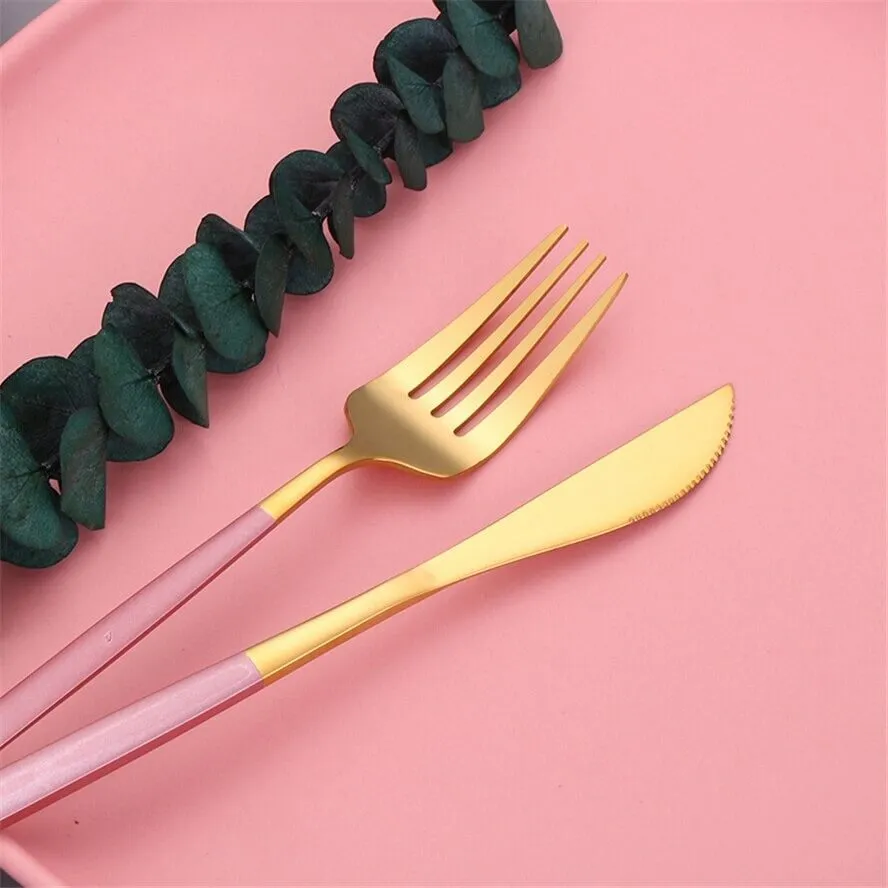Minimalist Rose Gold Flatware Set