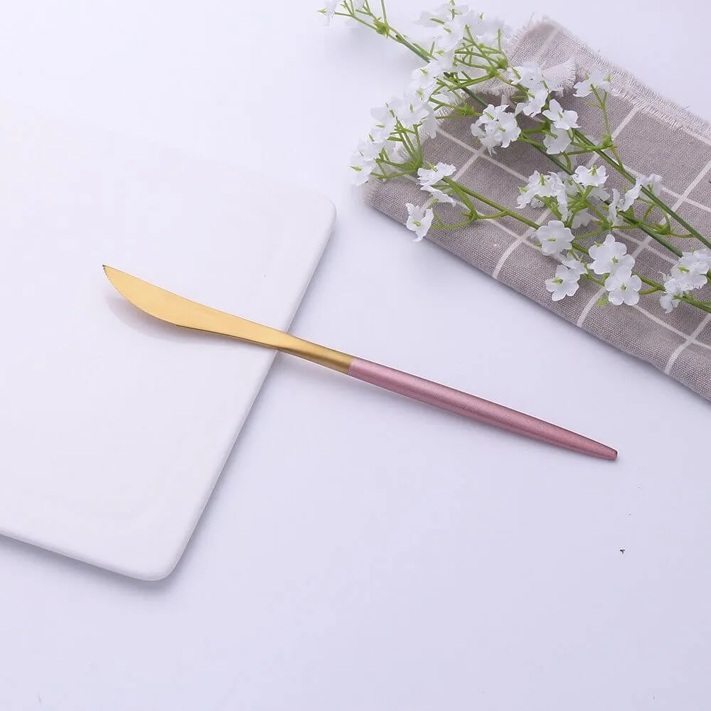 Minimalist Rose Gold Flatware Set