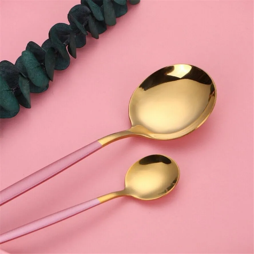 Minimalist Rose Gold Flatware Set