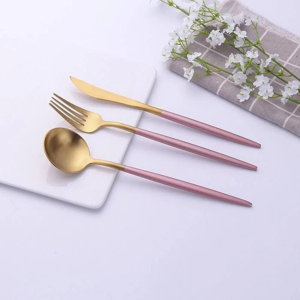 Minimalist Rose Gold Flatware Set