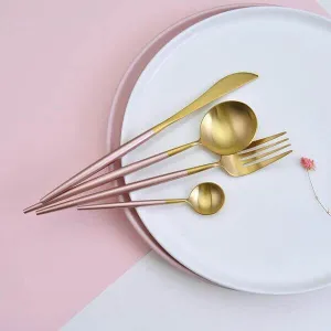 Minimalist Rose Gold Flatware Set