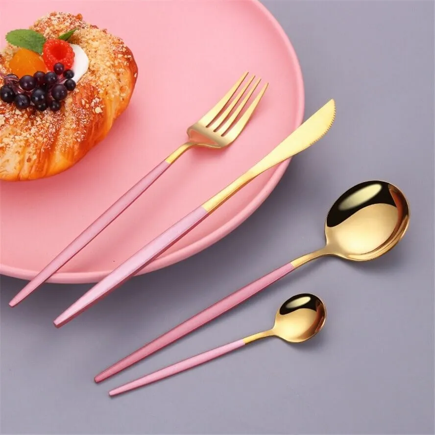 Minimalist Rose Gold Flatware Set