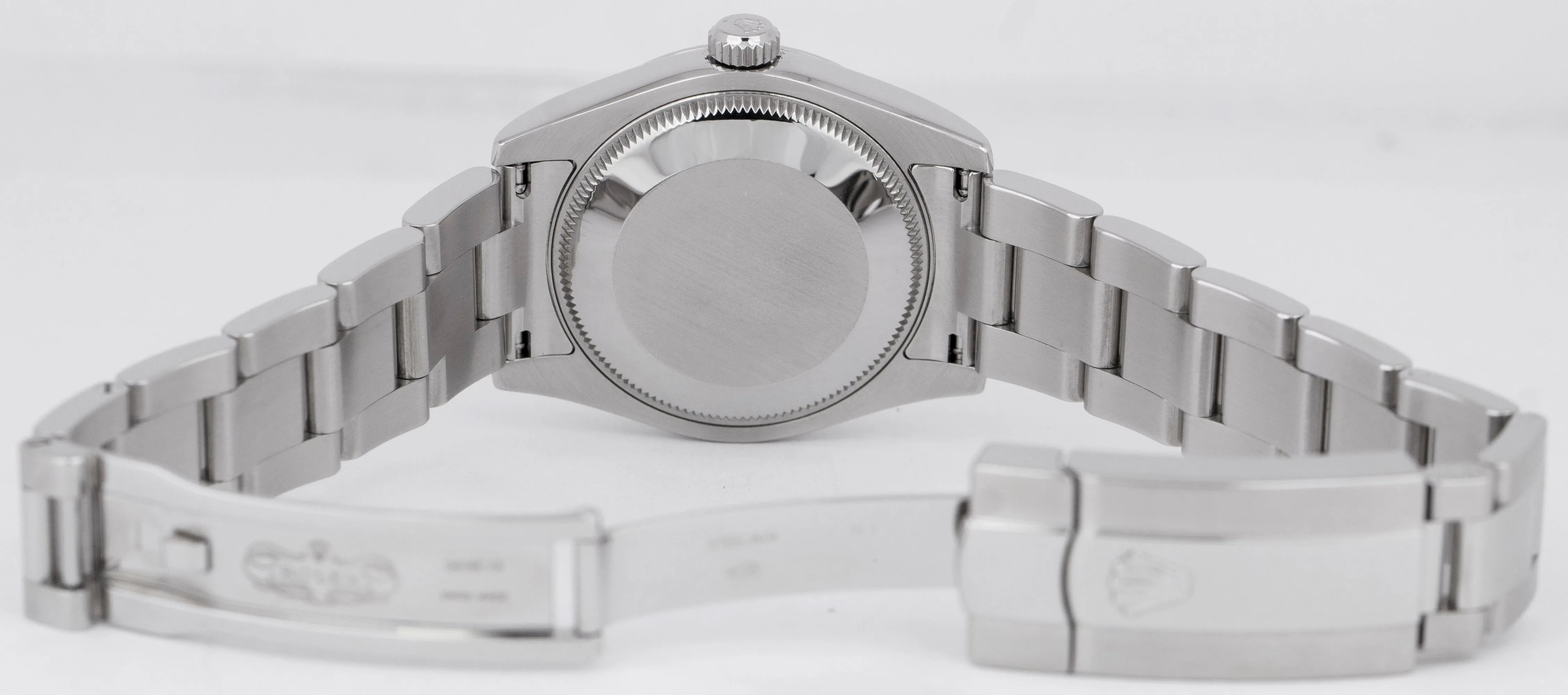 MINT Ladies Rolex DateJust Black 31mm Oyster Smooth Stainless Steel Watch 178240