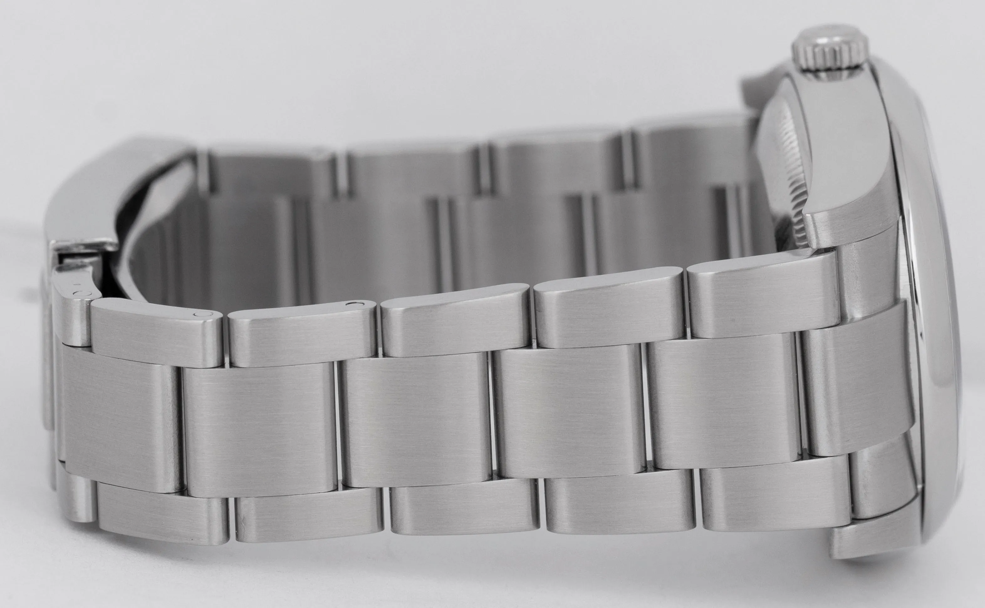 MINT Rolex Oyster Perpetual 34mm White Stainless Smooth Steel Watch 114200