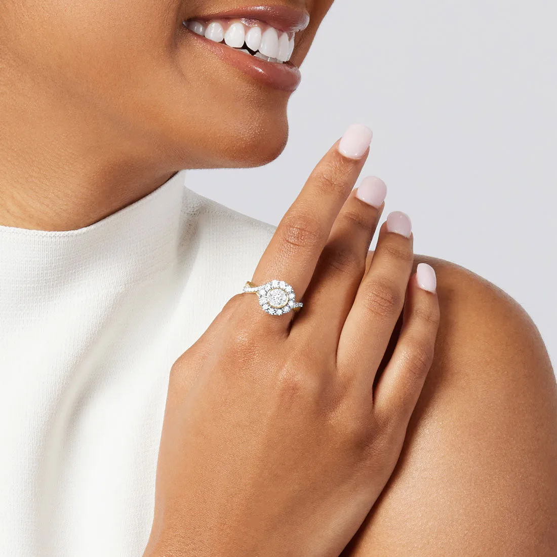 Miracle Crossover Ring with 1/2ct of Diamonds in 9ct Yellow Gold
