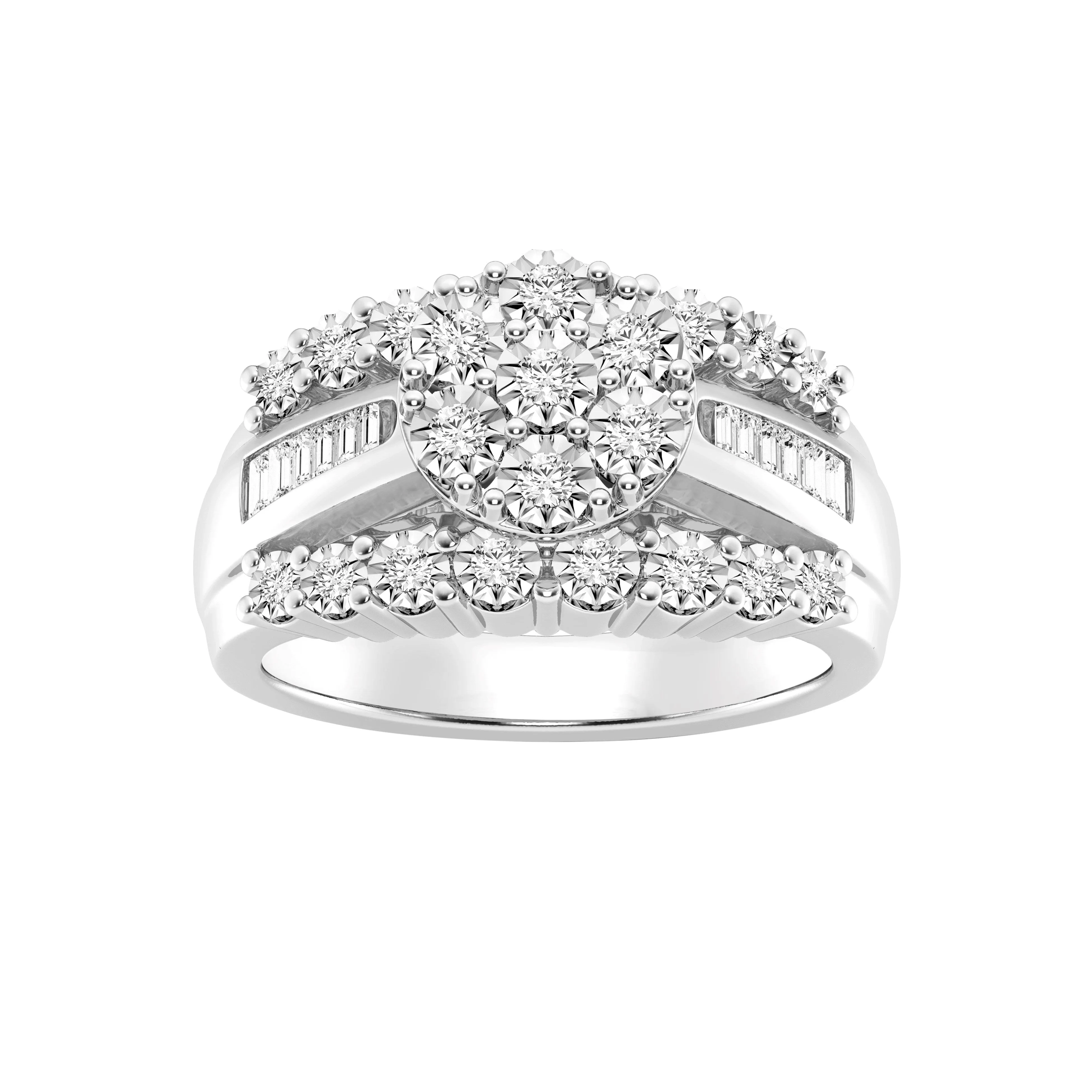 Miracle Surround Ring with 0.50ct of Diamonds in Sterling Silver