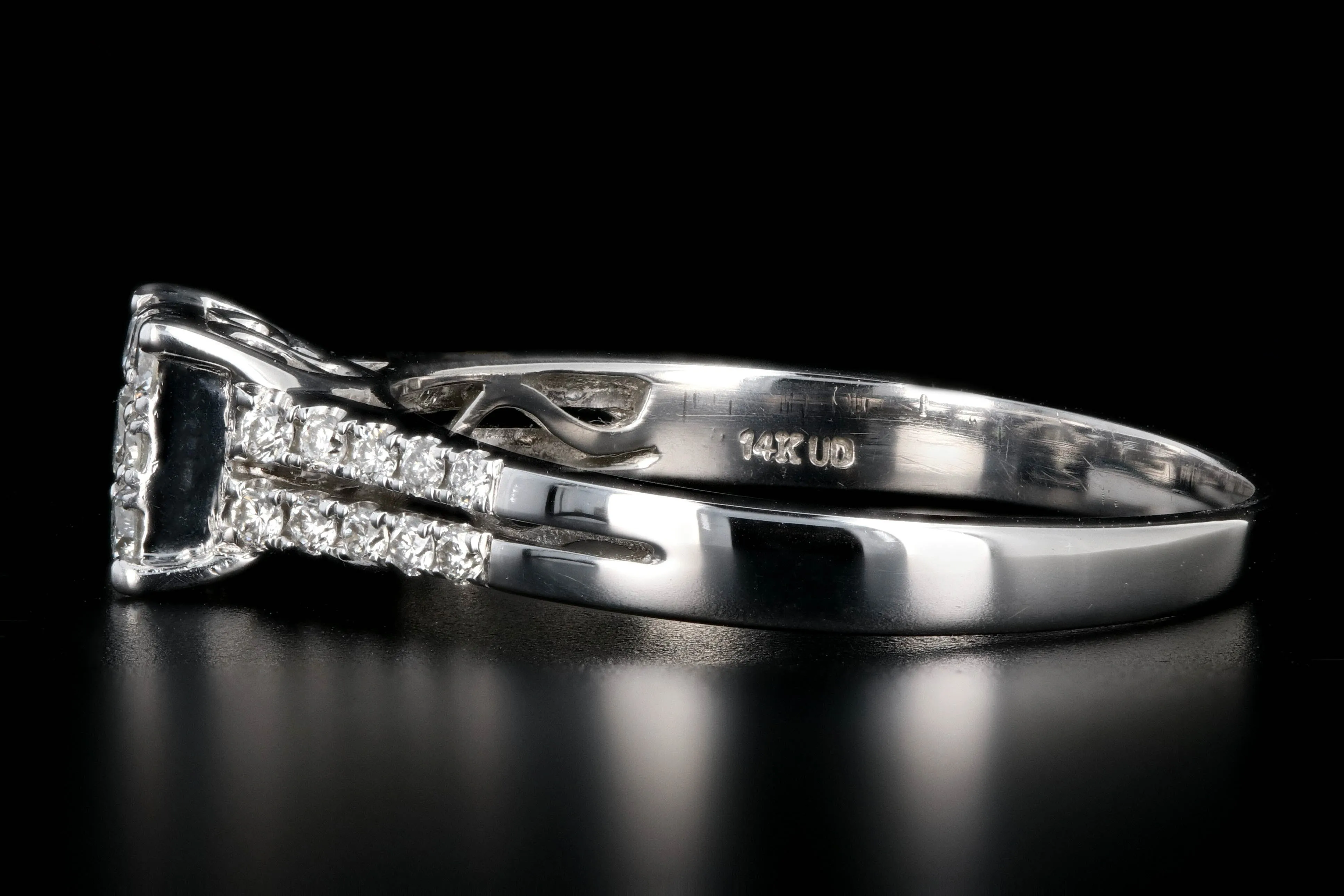 Modern 14K .5 Carat Diamond Cluster Engagement Ring