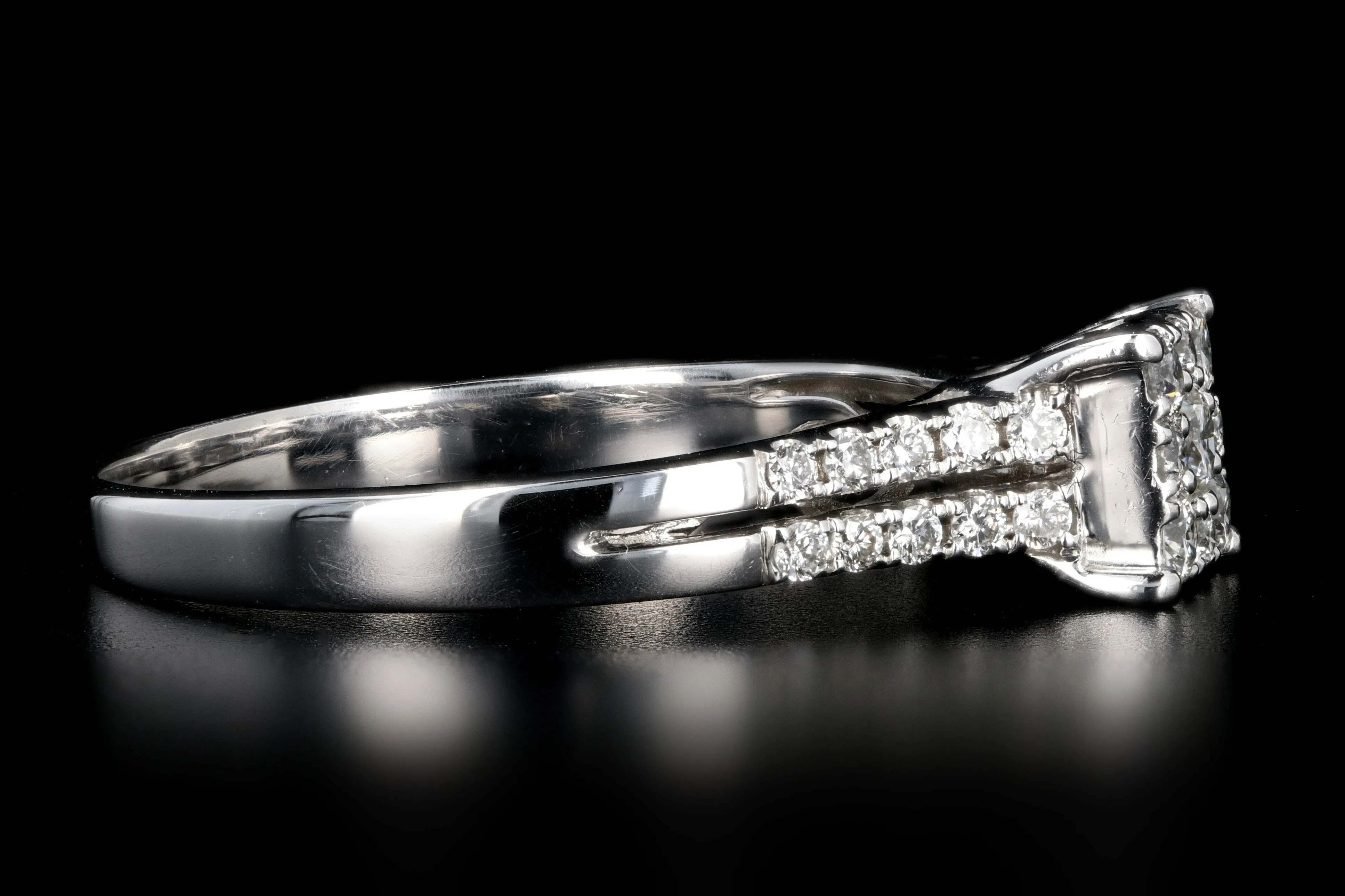 Modern 14K .5 Carat Diamond Cluster Engagement Ring