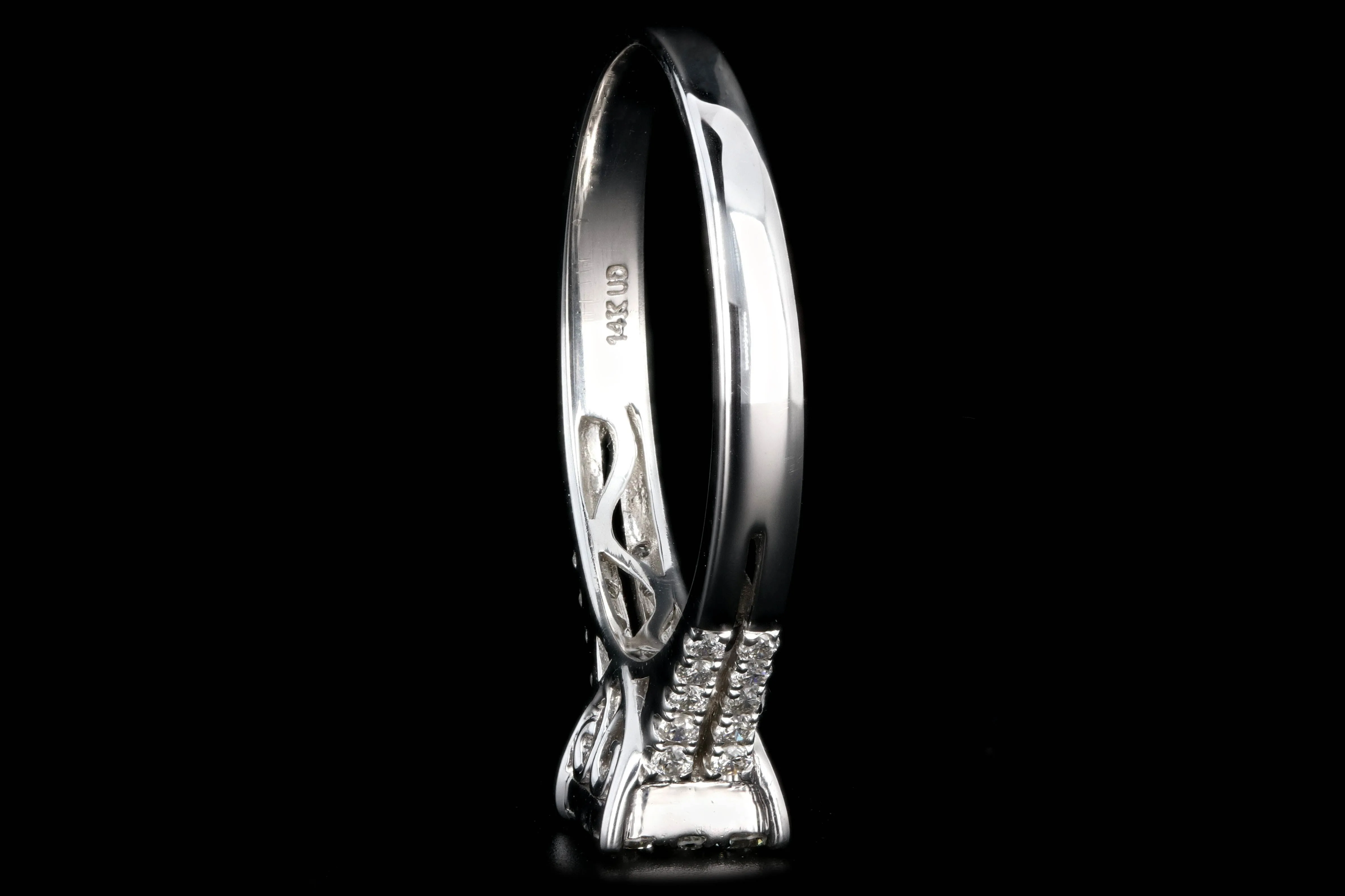 Modern 14K .5 Carat Diamond Cluster Engagement Ring