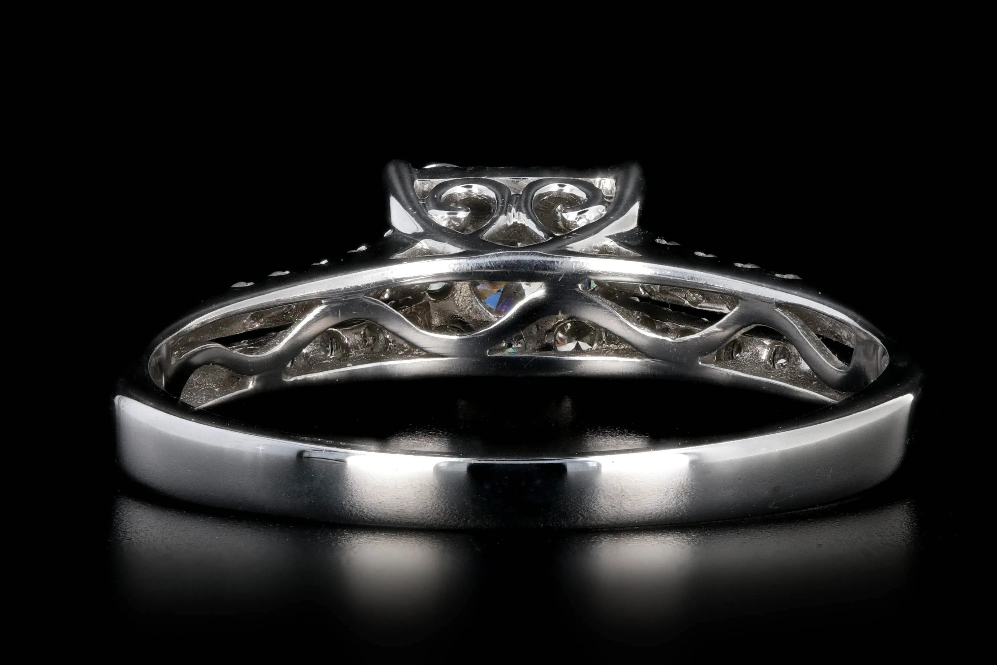 Modern 14K .5 Carat Diamond Cluster Engagement Ring