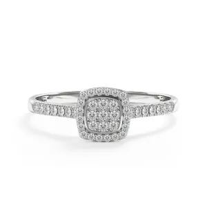 Modern Cushion Pave - Design Ring- Real Natural Diamonds