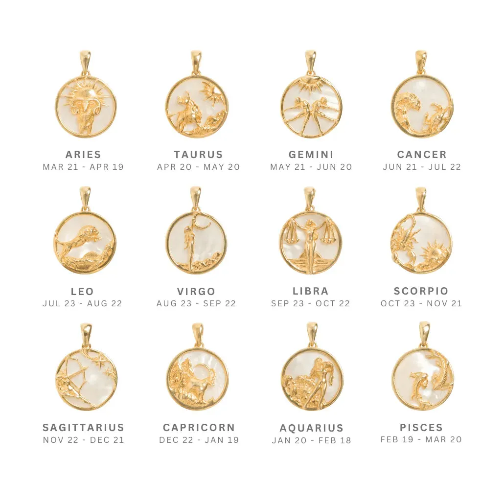 Mother of Pearl Zodiac Necklace
