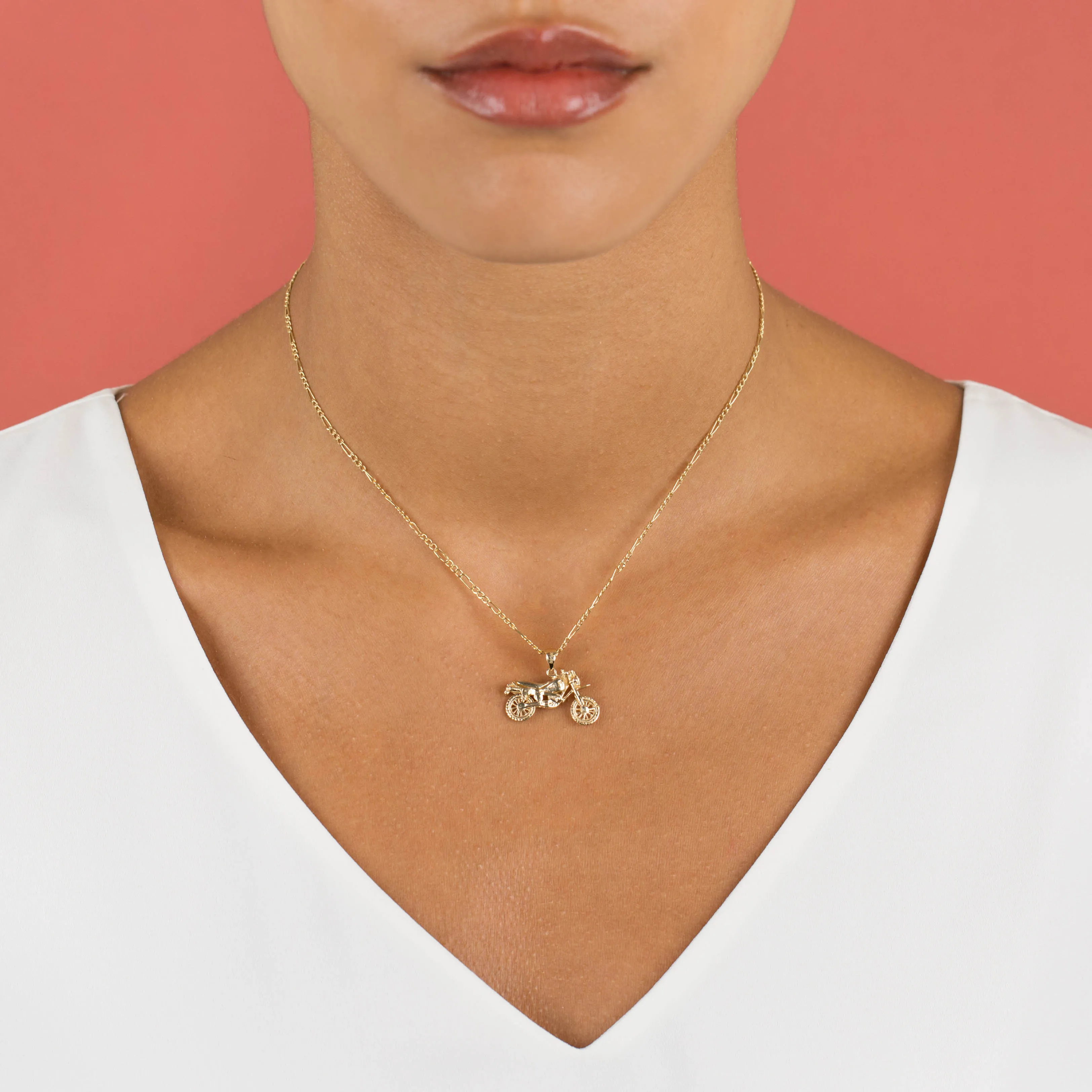 Motorcycle Necklace 14K