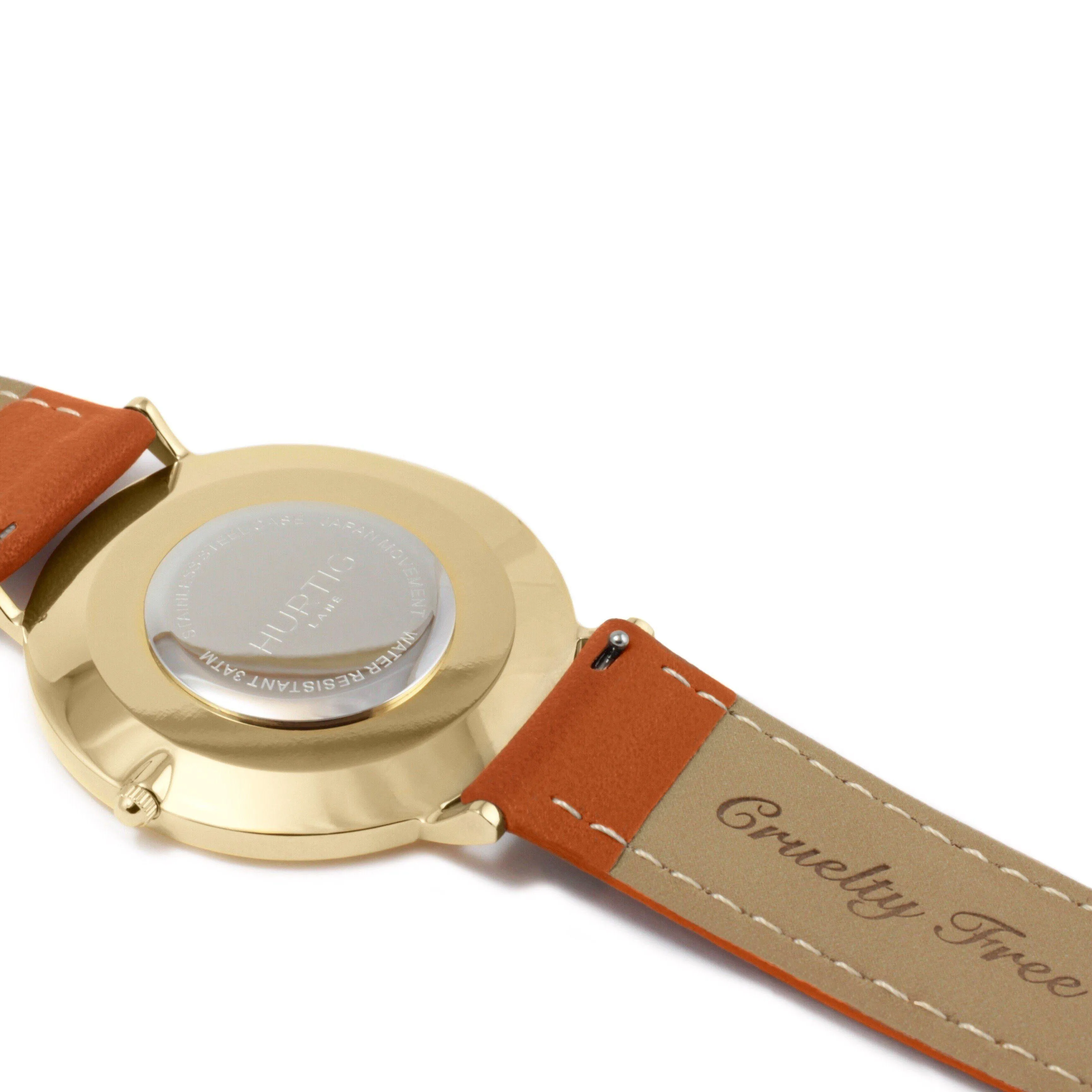 Mykonos Vegan Leather Watch Gold, Black & Tan