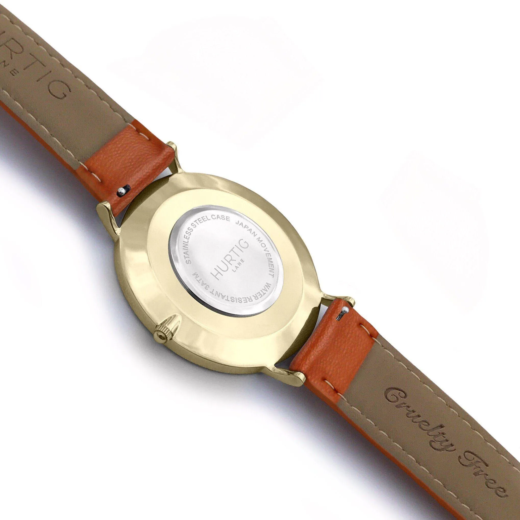Mykonos Vegan Leather Watch Gold, Black & Tan