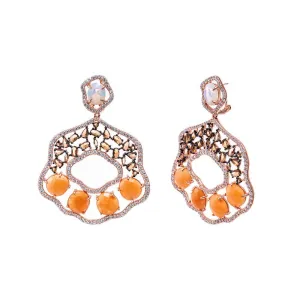 Neutral And Opal Stone Drop Fancy Earring