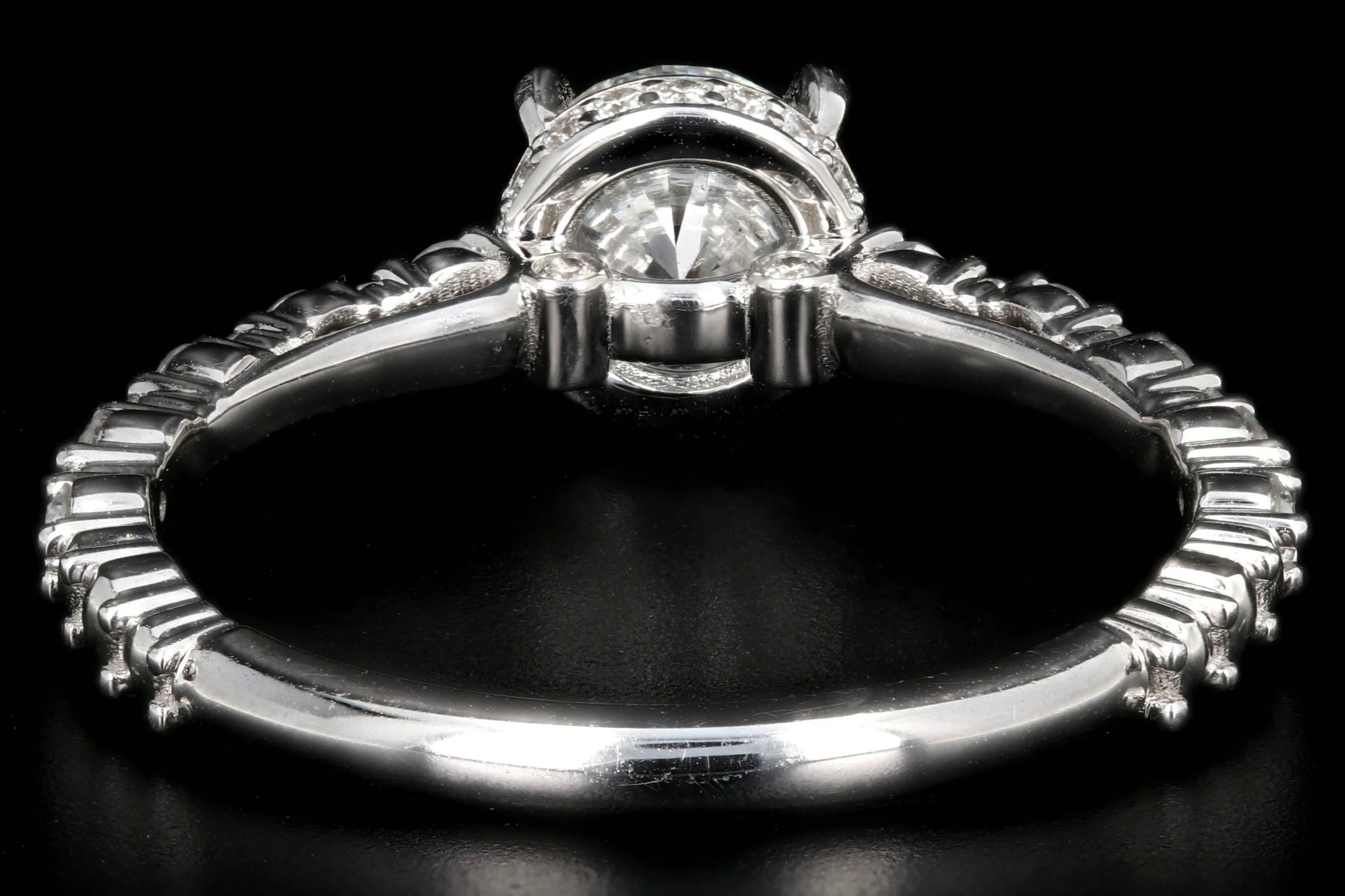 New 18K White Gold 1.01 Carat Round Brilliant Cut Diamond Engagement Ring