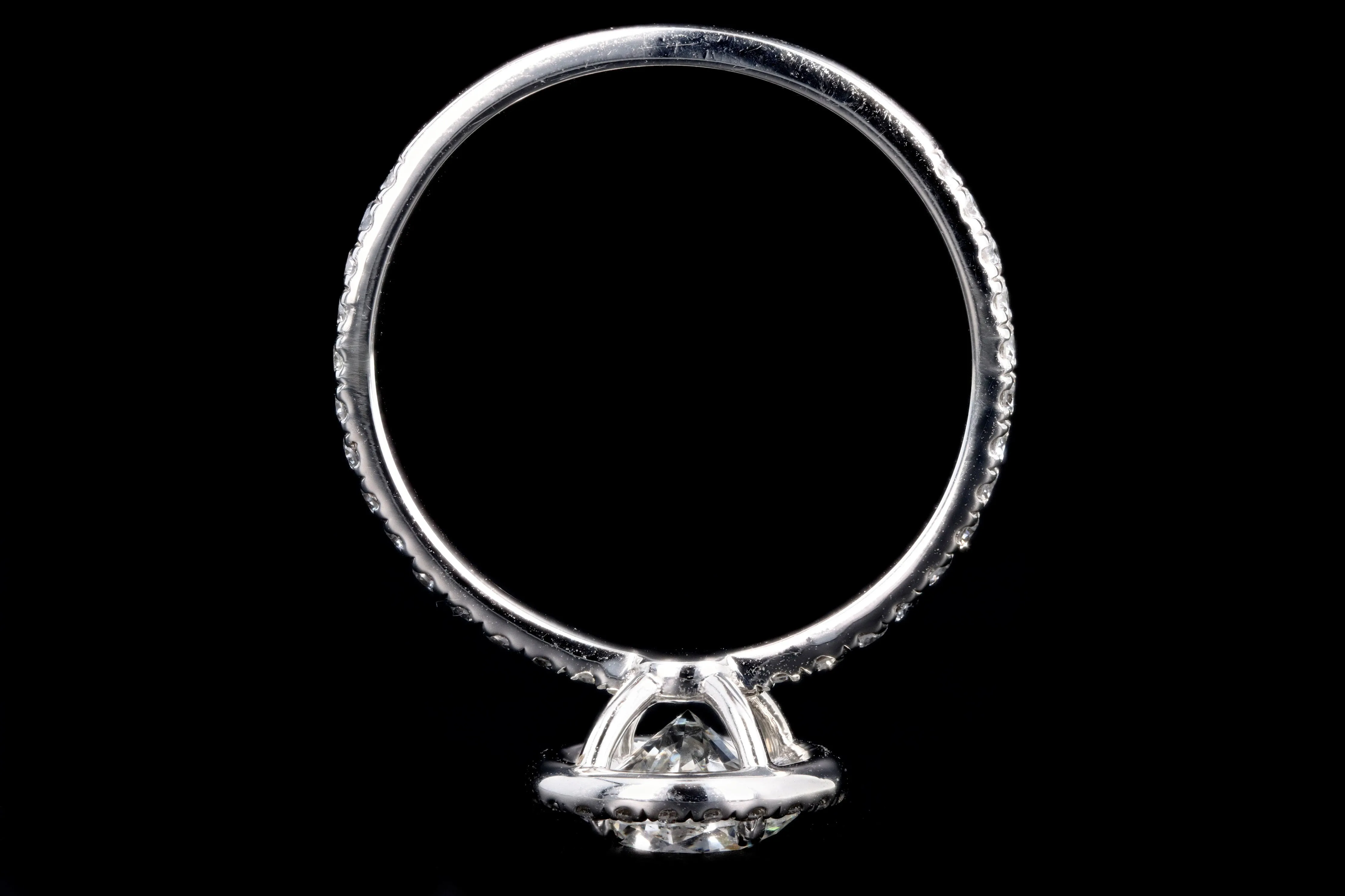 New Platinum 1.01 Carat Round Brilliant Cut Diamond Halo Engagement Ring GIA Certified