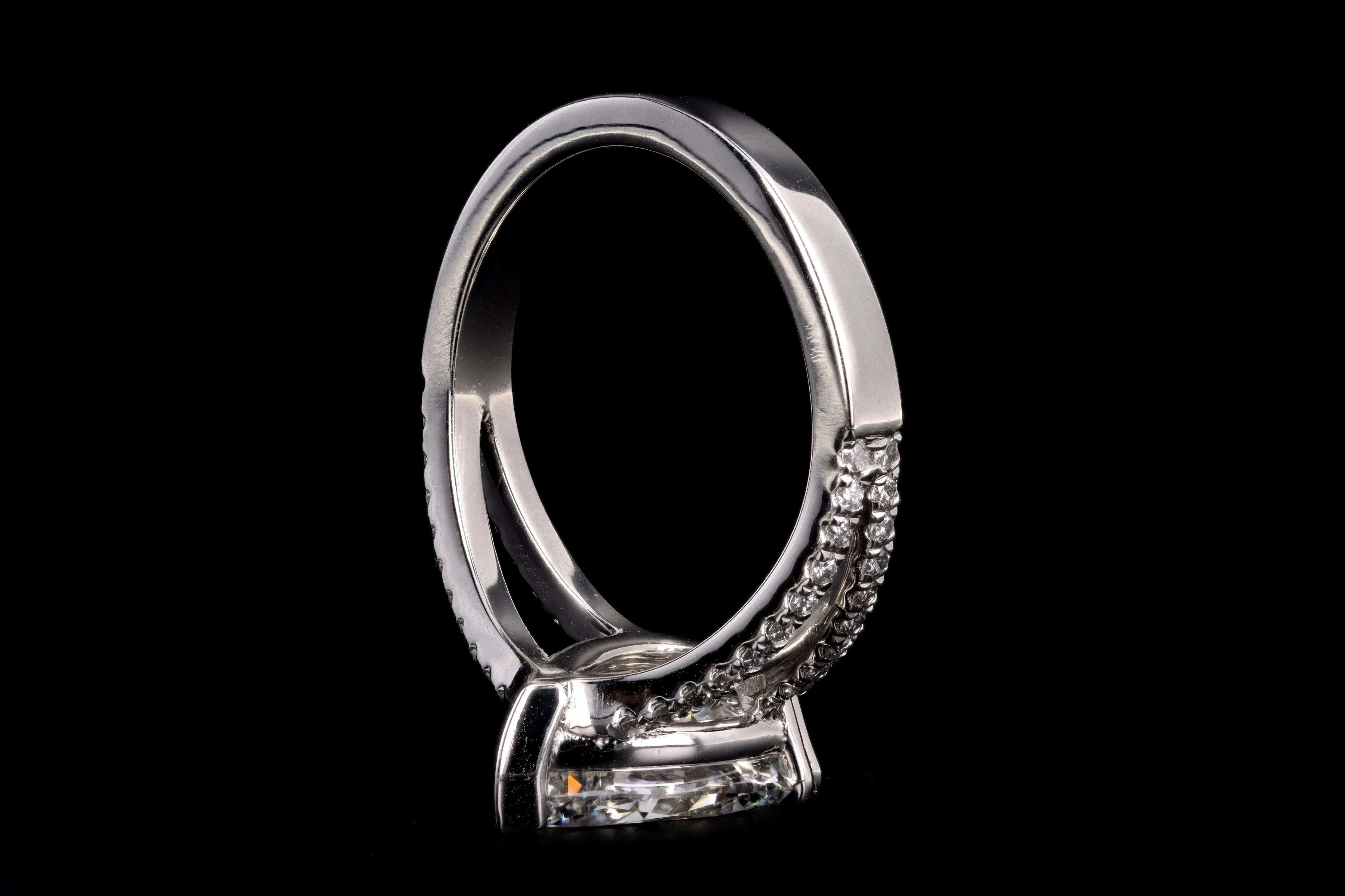New Platinum 2.87 Carat Pear Brilliant Cut Diamond Split Shank Engagement Ring GIA Certified
