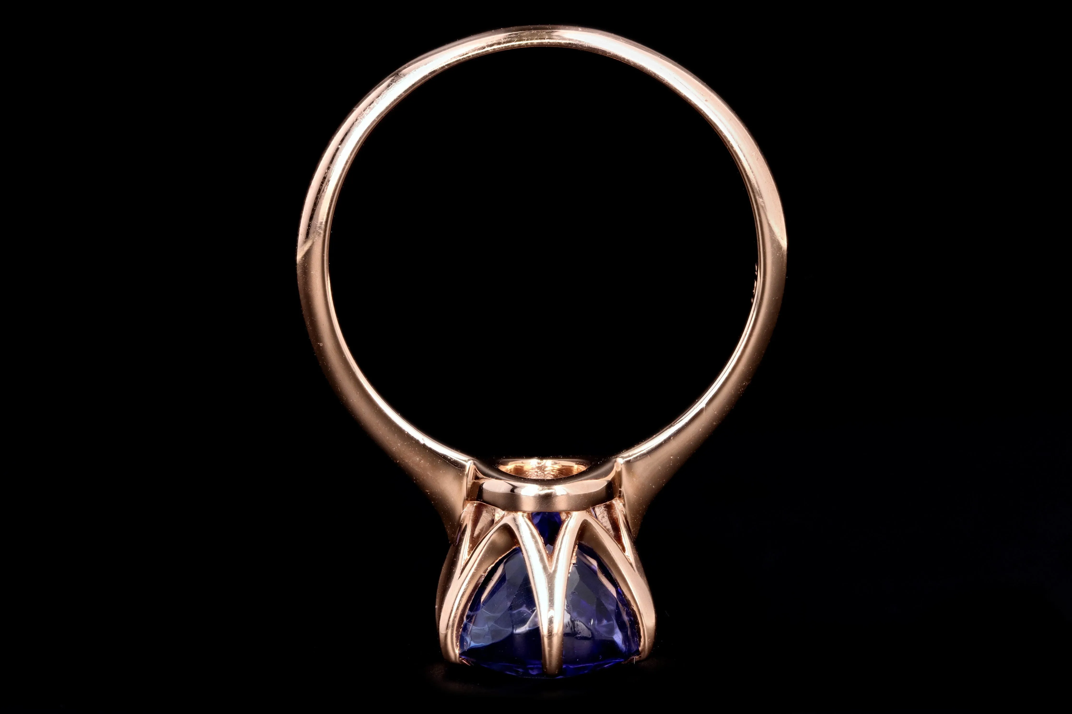 New Vintage Inspired 18K Rose Gold 5.05 Carat Oval Cut Tanzanite Ring