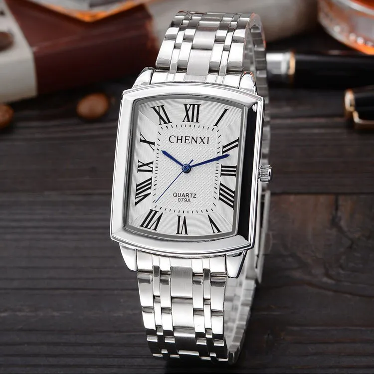 New Women Dress Watches Fashion Watches Men Luxury Brand Square Dial Personalized Casual Lover Couple Full Steep Strap Watches